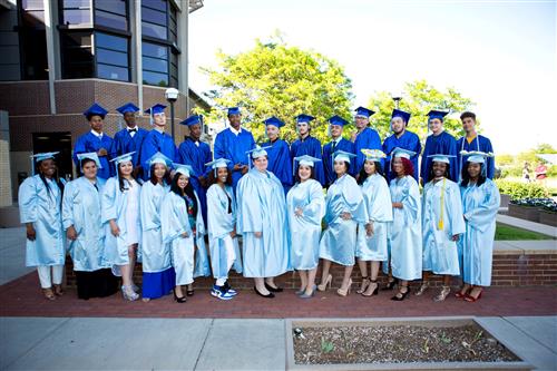 Denver Justice High School (a DPS Charter school) 2018 graduating class group picture 