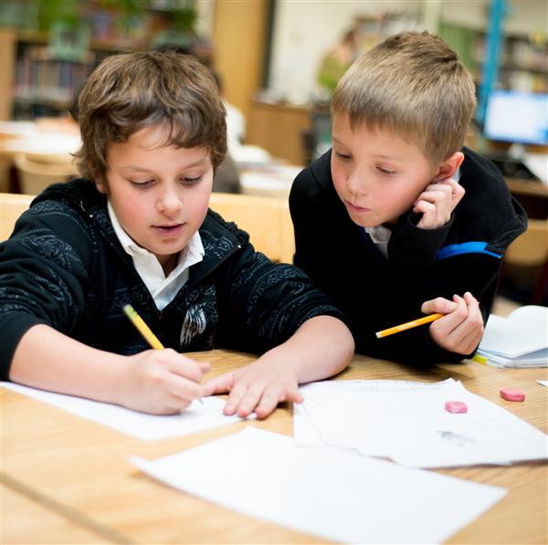 Students studying